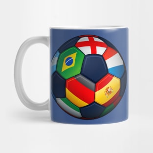 Football Stadium American ScalableComputer File With Flags Multicolored Soccer White Background Mug